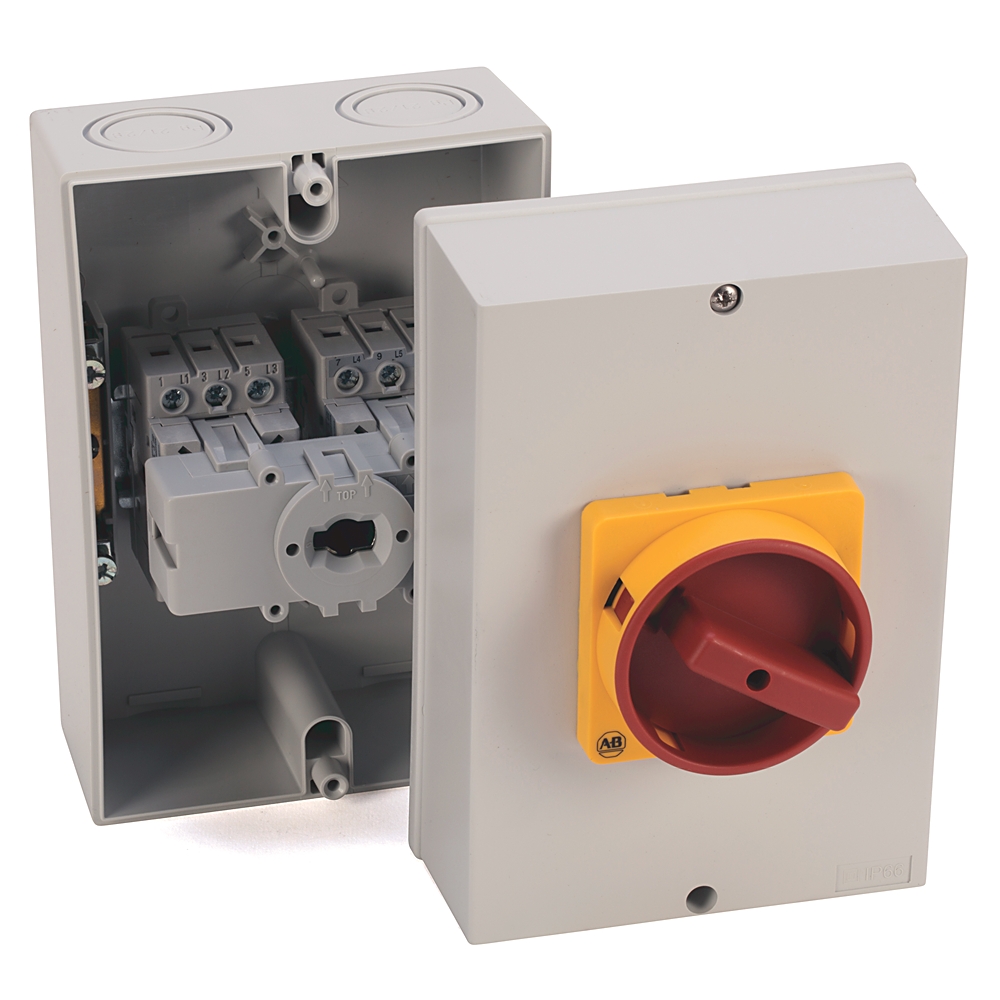 Product image for Switch load IEC 3pole ON-OFF base/DIN rail mount 16A