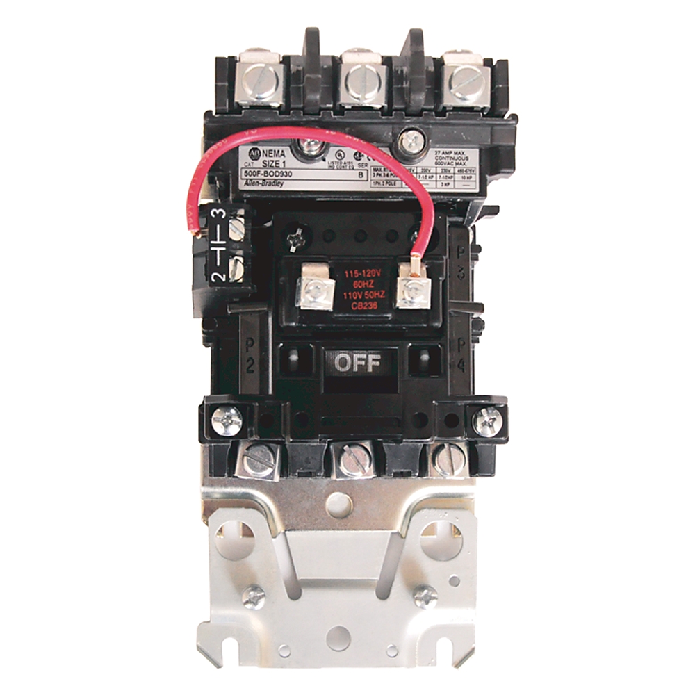 Product image for Contactor top wiring 3-pole 9A 110/120VAC NEMA SZ0