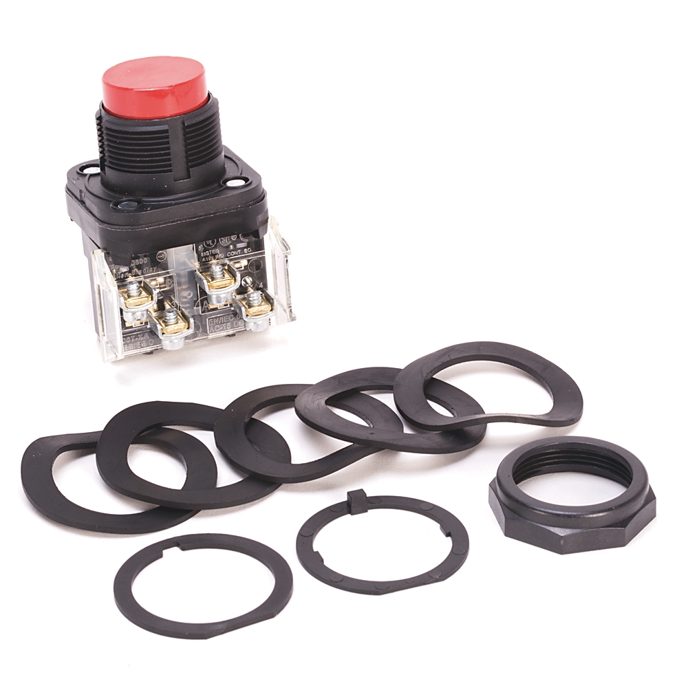 Product image for ABRA 800H-BR6AR PUSHBUTTON RED EXTH 1NO 1NC LOGIC REED