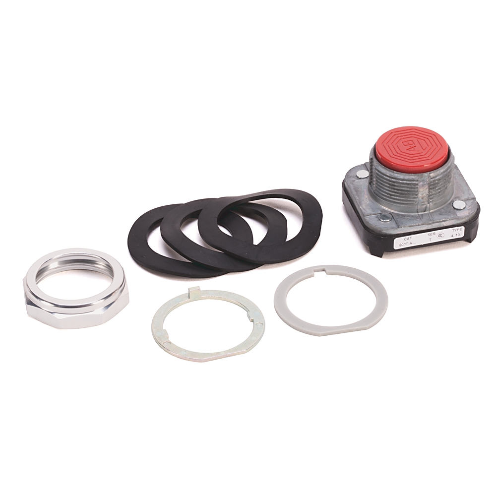 Product image for Operator pushbutton 3NO-3NC flush head red