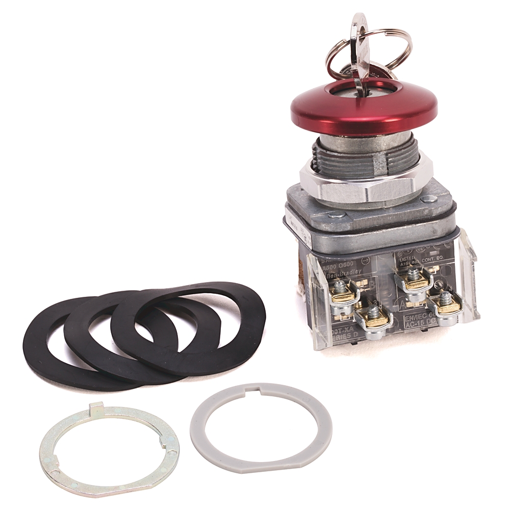 Product image for ABRA 800T-E12M6A PUSHBUTTON KEY OP 1NO/1NC OPERATOR
