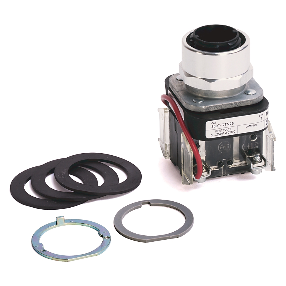 Product image for Pilot light push-to-test 250VAC/DC 30.5mm