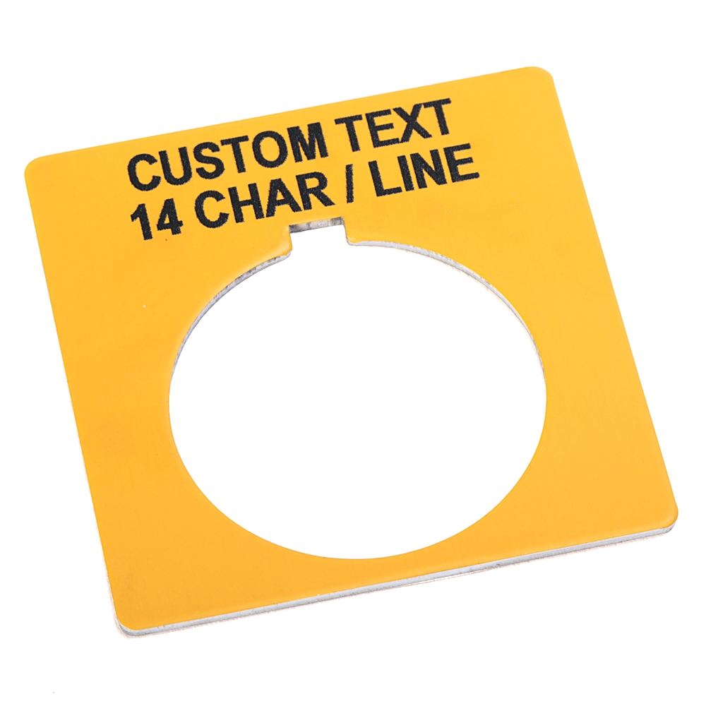 Product image for 30mm 800T Yel. Custom Text Legend Plate
