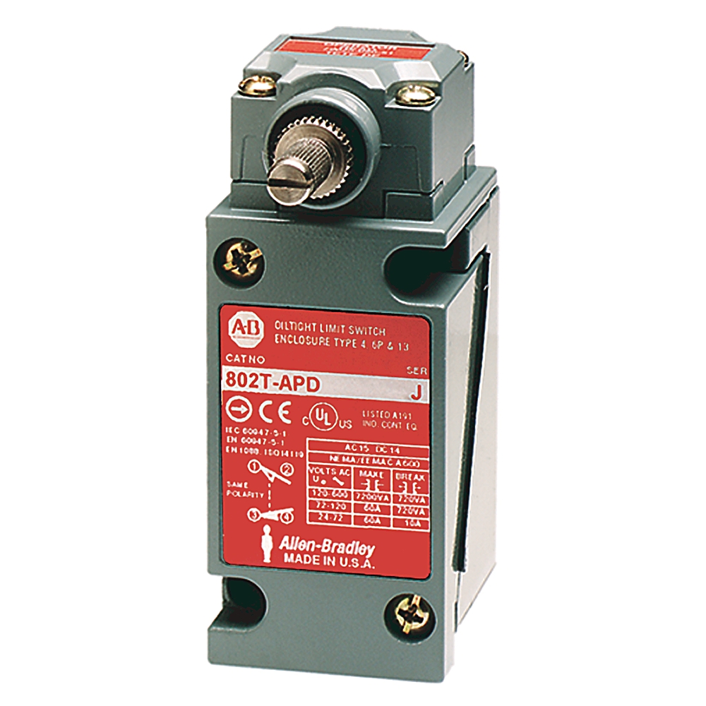 Product image for ABRA 802T-APD LIMIT SWITCH NEMA TYPE 4 AND 13 OILTIGHT CONSTRUCTION PLUG-IN SAFETY SWITCH LEVER TYPE SPRING RETURN STANDARD OPERATING TORQUE 2-CIRCUIT CLOCKWISE AND COUNTERCLOCKWISE OPERATION