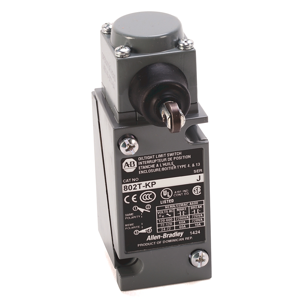 Product image for ABRA 802T-KPD LIMIT SWITCH NEMA TYPE 4 AND 13 OILTIGHT CONSTRUCTION PLUG-IN SAFETY SWITCH SIDE PUSH ROLLER VERTICAL 2-CIRCUIT