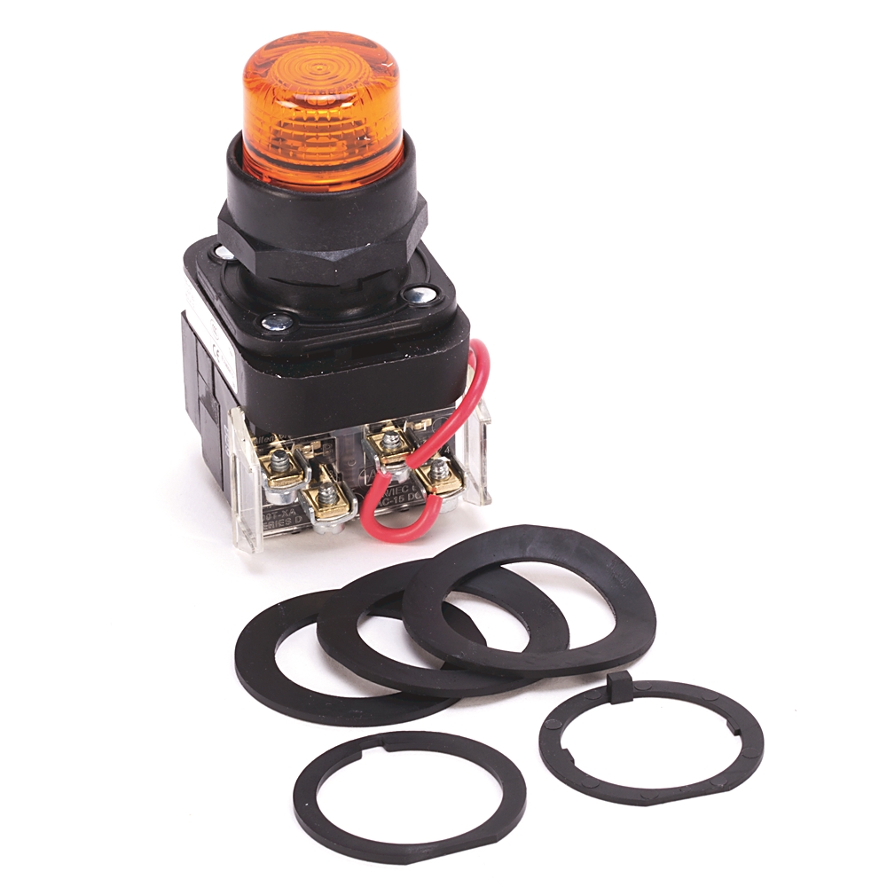 ABRA 800H-PRTH16A PILOTLIGHT LED AM PUSH TO TEST WITH AMBER LENS