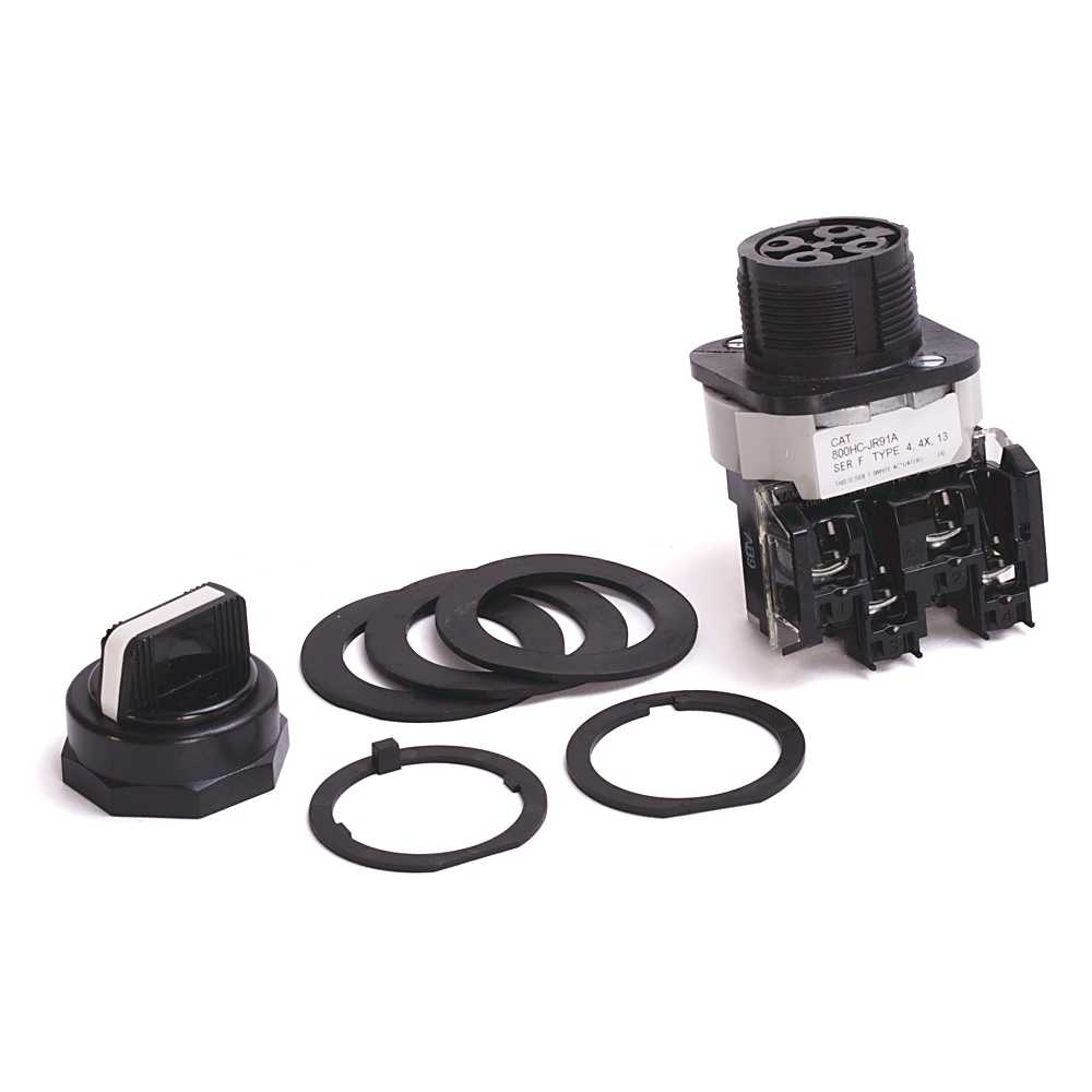 Product image for Switch selector 3-position 1NO1NC spring return white