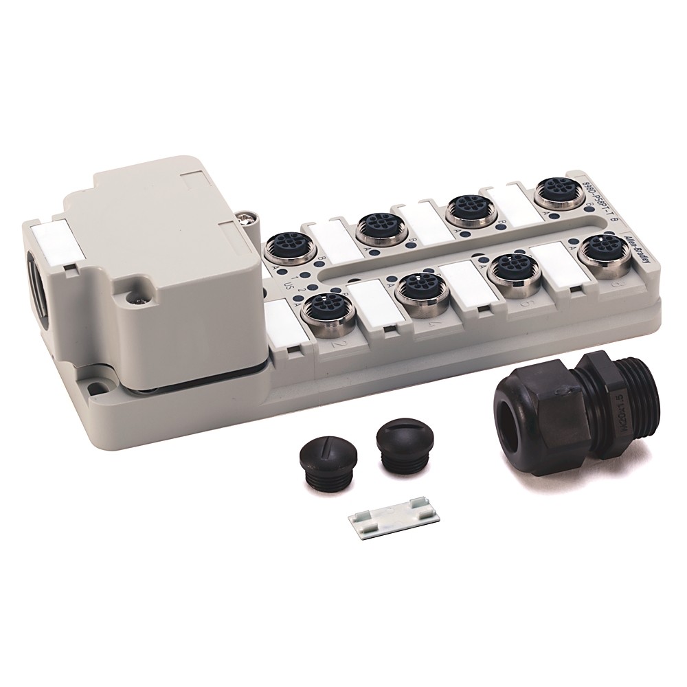 Product image for Distribution Box, DC Micro (M12), PNP LEDs, 8 Input Ports