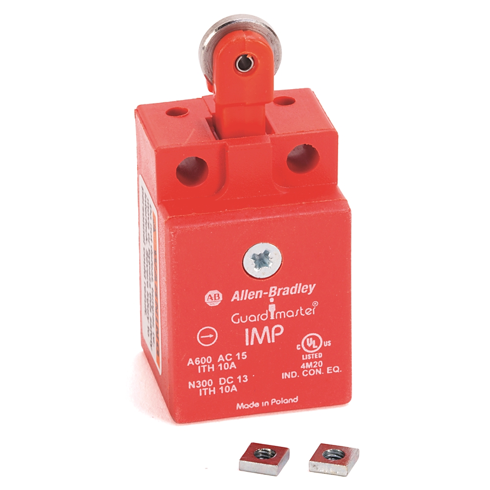 Product image for Safety Limit Switch, 30mm Metal, Top Push Roller , 1 N.C., 1 N.O