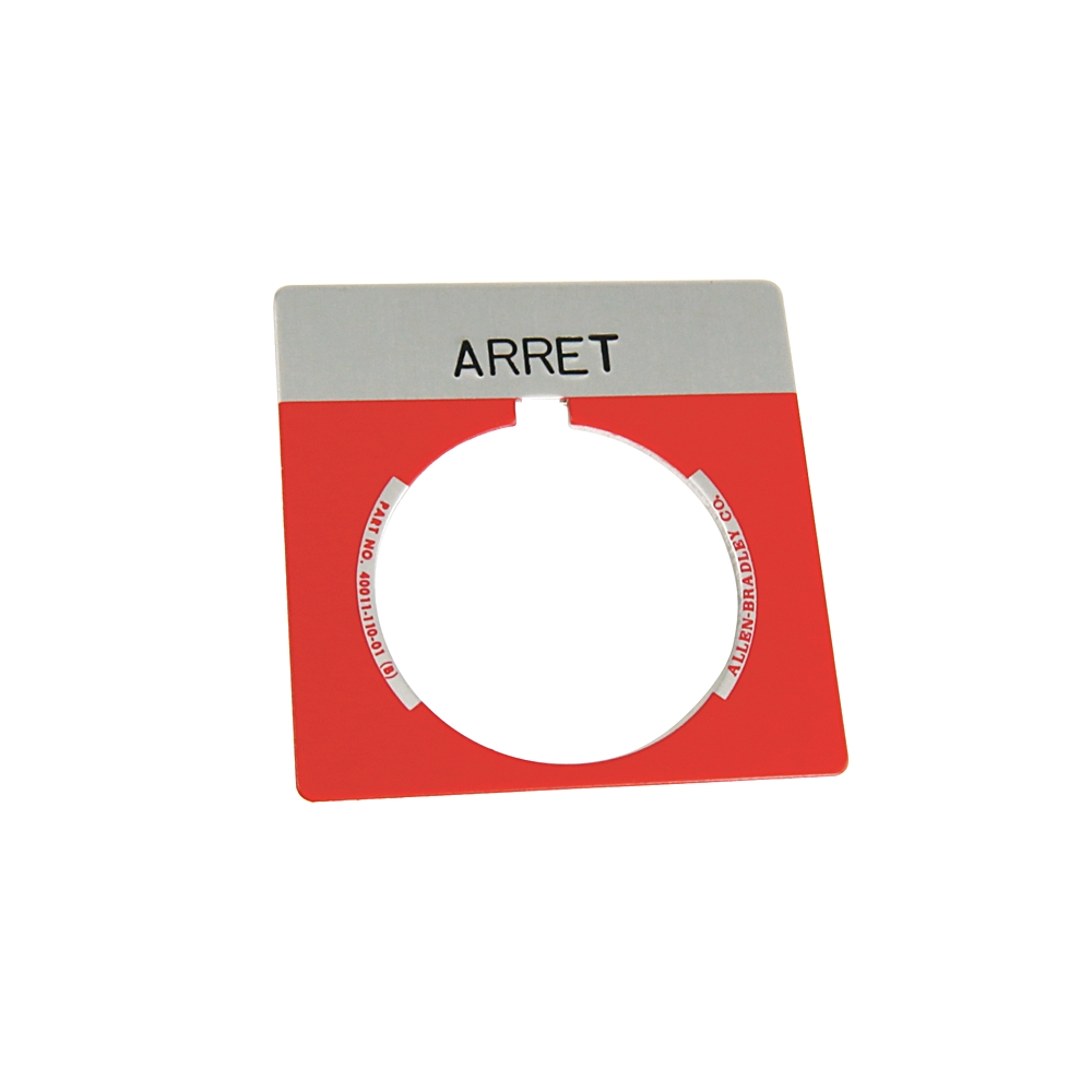 Product image for Legend plate "ARRET"