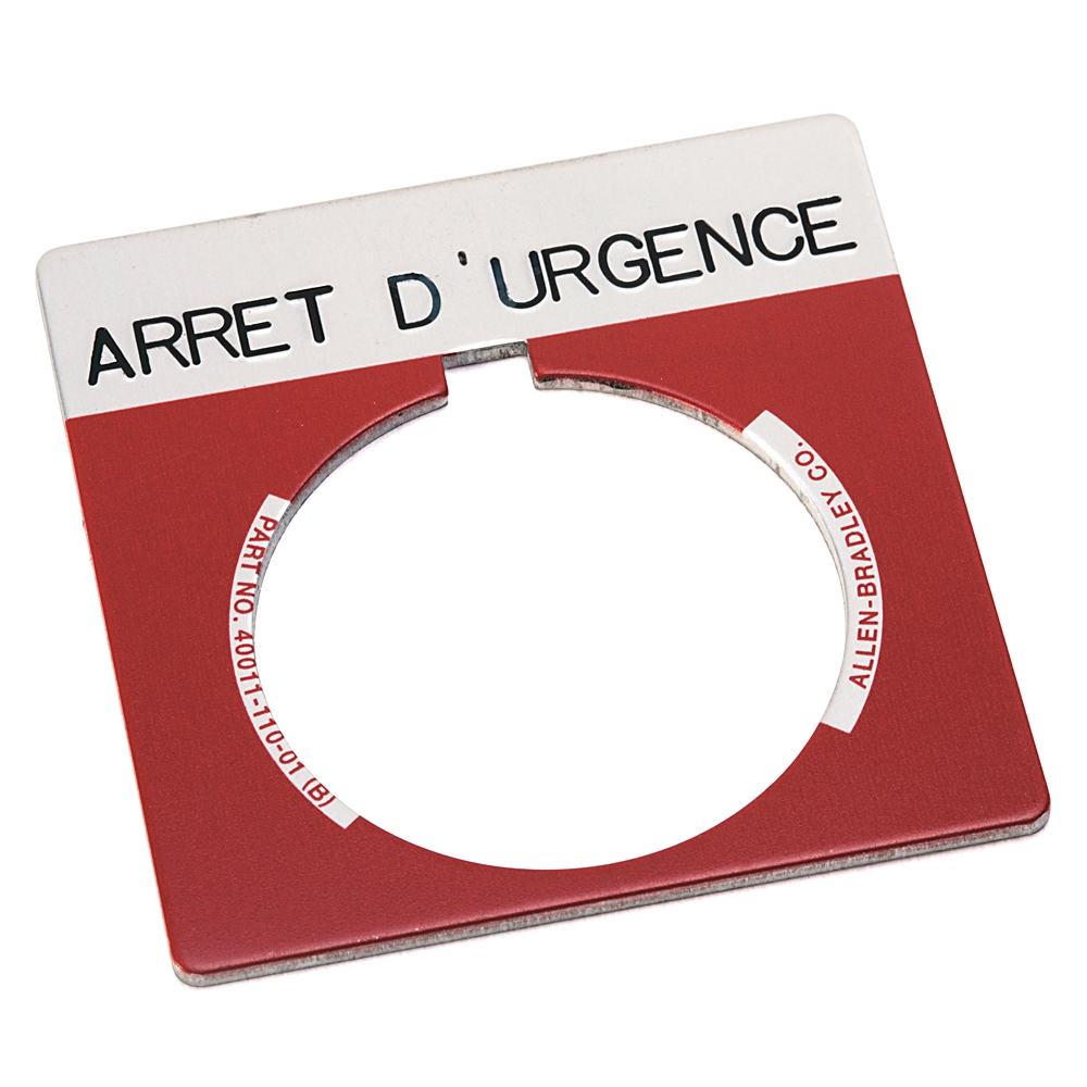 Product image for Legend plate ARRET D UR GENCE