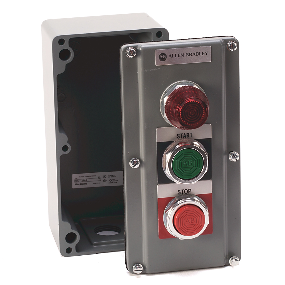 Product image for ABRA 800T-2TAM STATION PUSHBUTTON MAINTAINED P/B & CONTACT