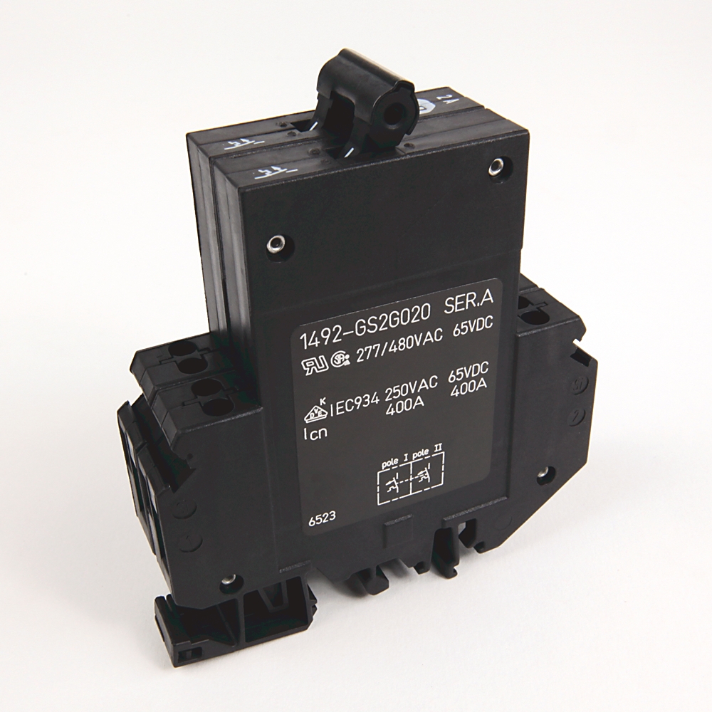 Product image for ABRA 1492-GS2G020-H1 CIRCUIT BREAKR 2P 2A SUPPLEMANTARY PROTECTOR