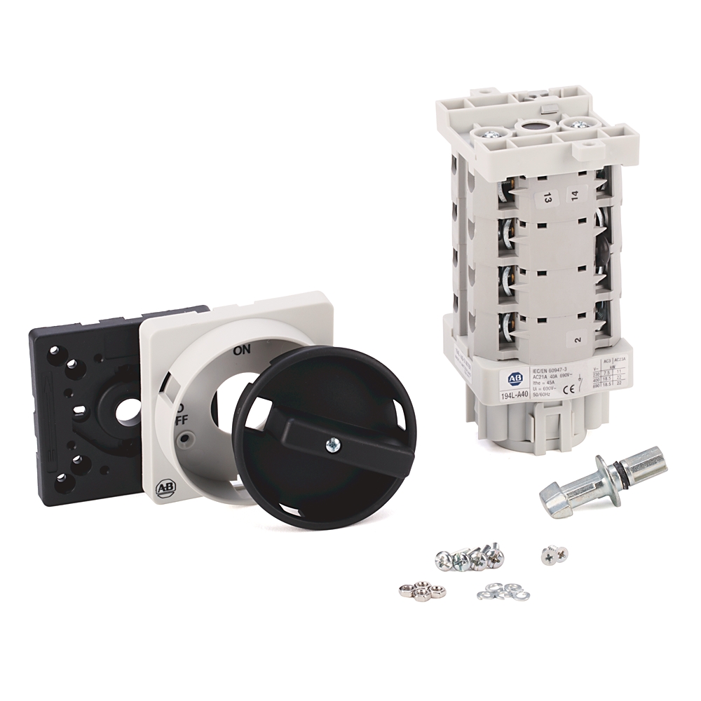 Product image for Switch control & load IEC base/DIN mount 3-pole 2-Position 90..... on/off 40A