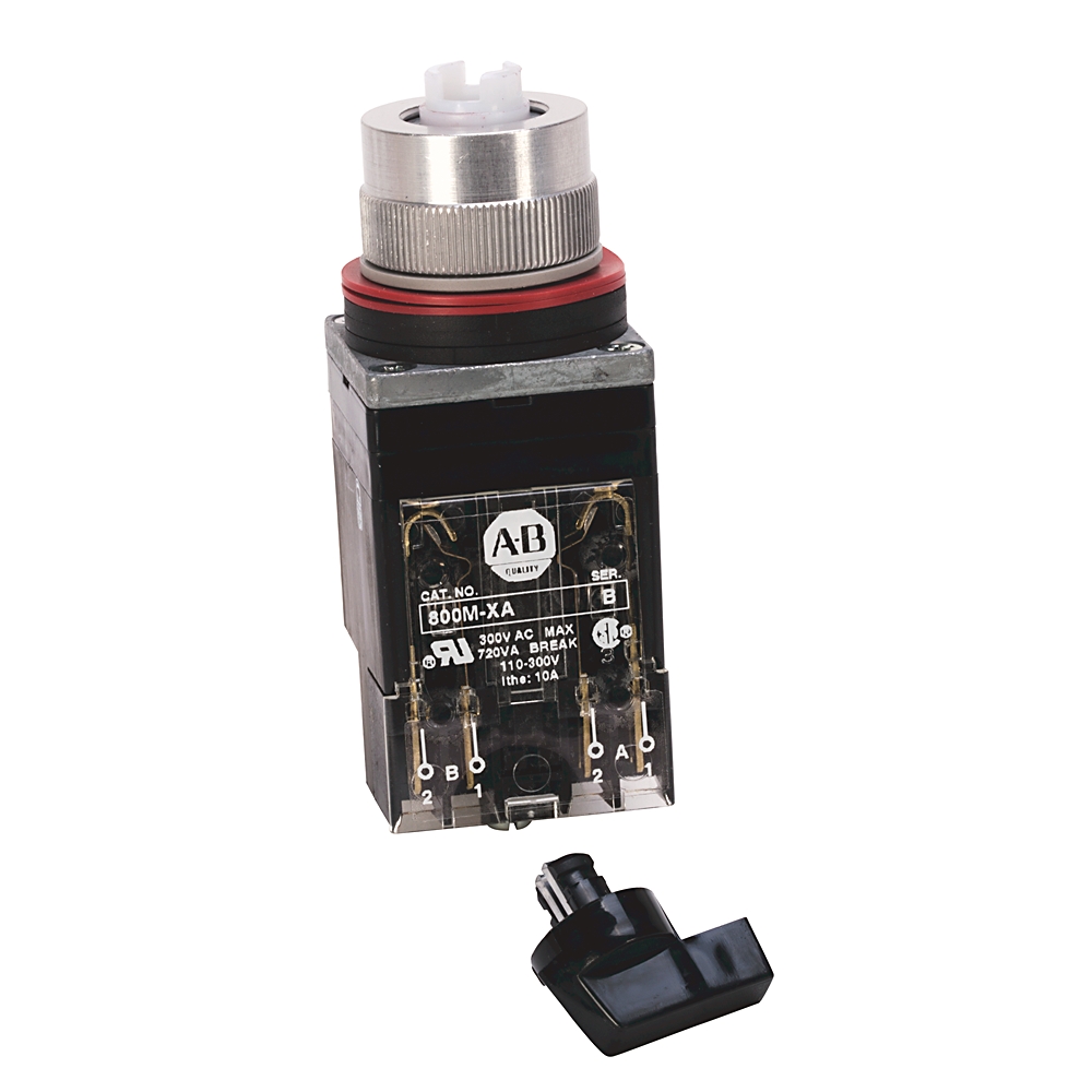 Product image for ABRA 800MR-HH2BLAK SWITCH SELECTOR 2POS BLACK KNOB 1NO 1NC