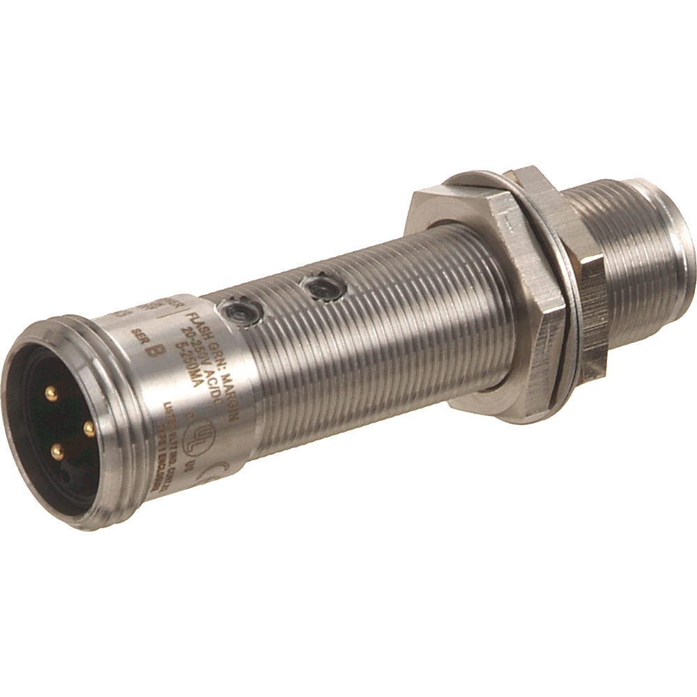 Product image for ABRA 871TM-B8N18-N3 PROXIMITY SENSOR, 2-WIRE AC/DC, 18MM DIAMETER, UNSHIELDED, TUBULAR STAINLESS STEEL, METAL FACE, 8MM SENSING DISTANCE, N.O. OUTPUT, MINI QD