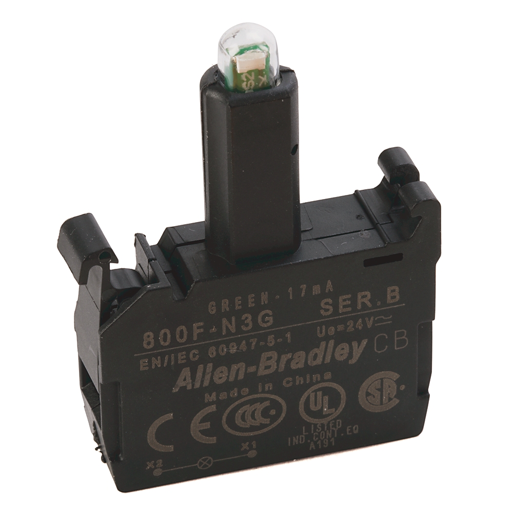 ABRA 800F-N3G LED MODULE GREEN 24V AC/DC SCREW TERMINATIONS