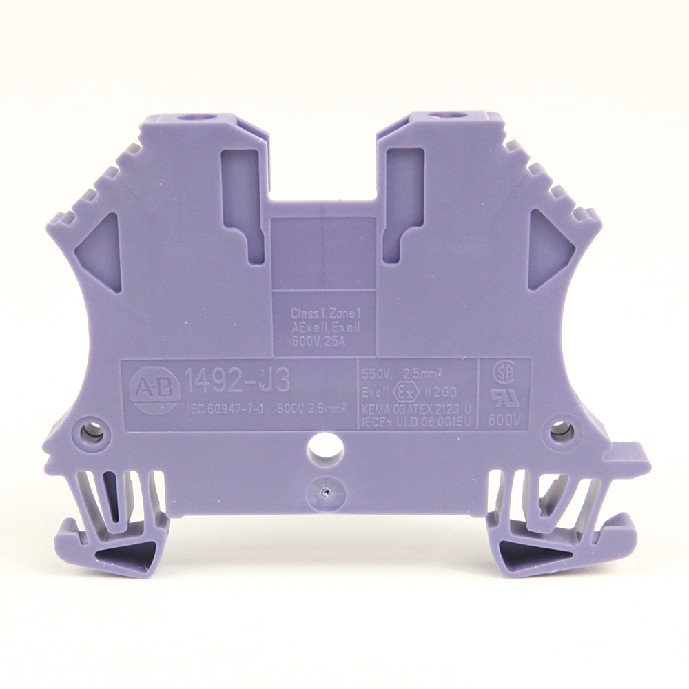ABRA 1492-J4-B TERM BLOCK FEED-THRU IEC 35A 600V AC/DC #22-10 BLUE