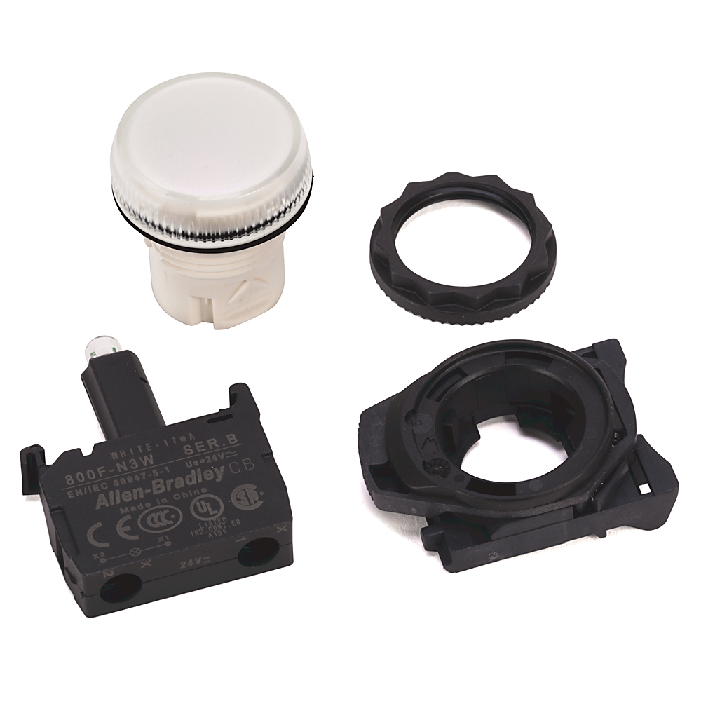 Product image for ABRA 800FM-P3MN3G PILOT LIGHT GREEN 24VAC 24VDC METAL