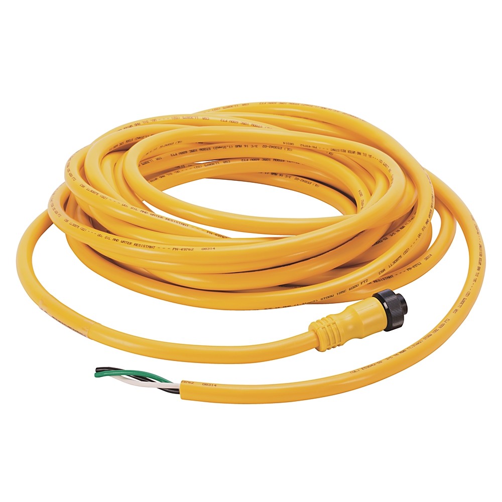 Product image for Cordset mini QD 3pin straight female yellow 30'