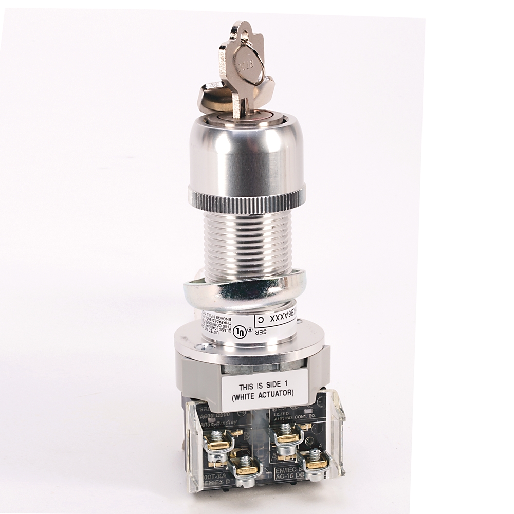 Product image for Switch selector 2-position 1NO-1NC both key removal