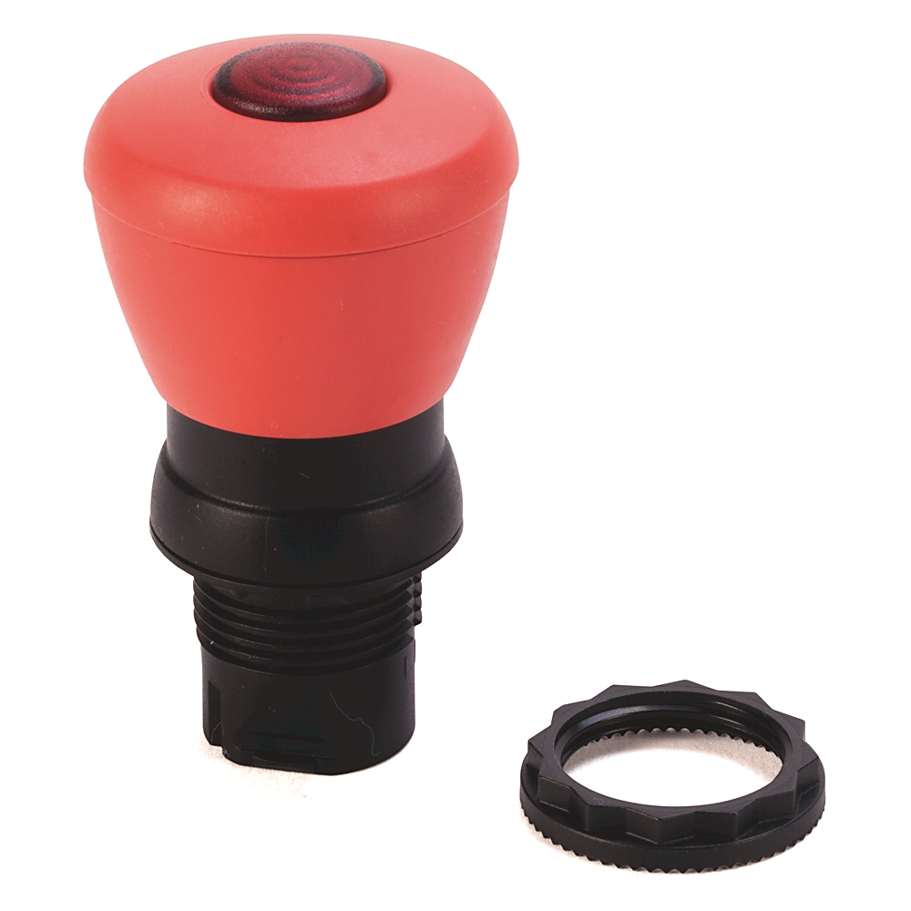 Product image for Push button PLAS22mm Illuminated mushred 40mm push pull