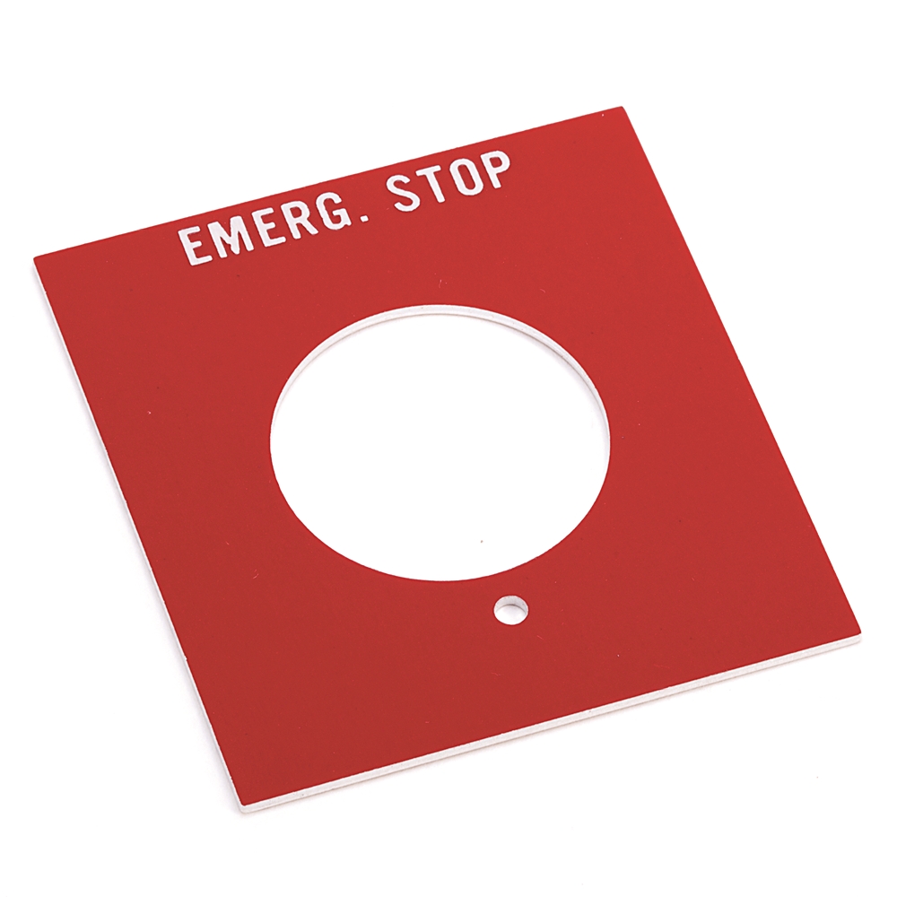 Product image for ABRA 800H-Y4 NAMEPLATE EMERG STOP EMERGENCY STOP