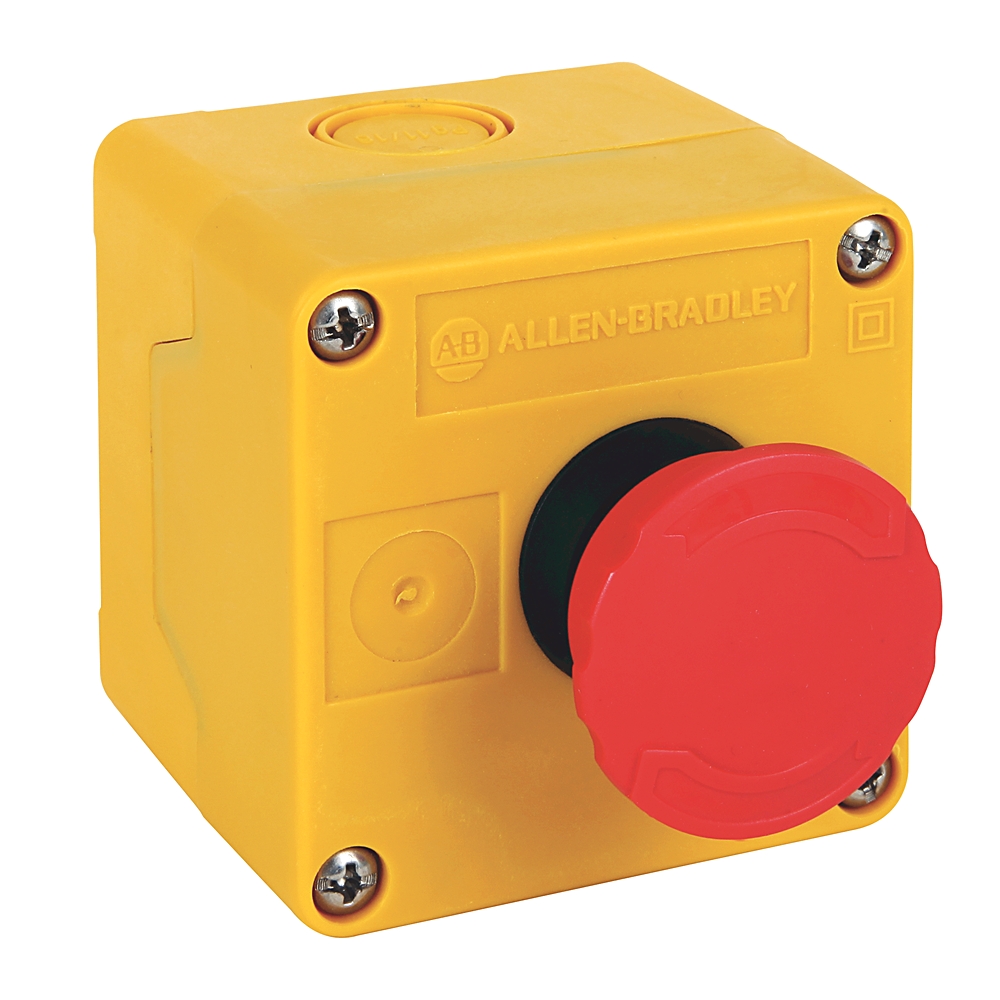 Product image for Assembled station red 40 mm push-pull/twist-to-release 1NO-1NC yellow