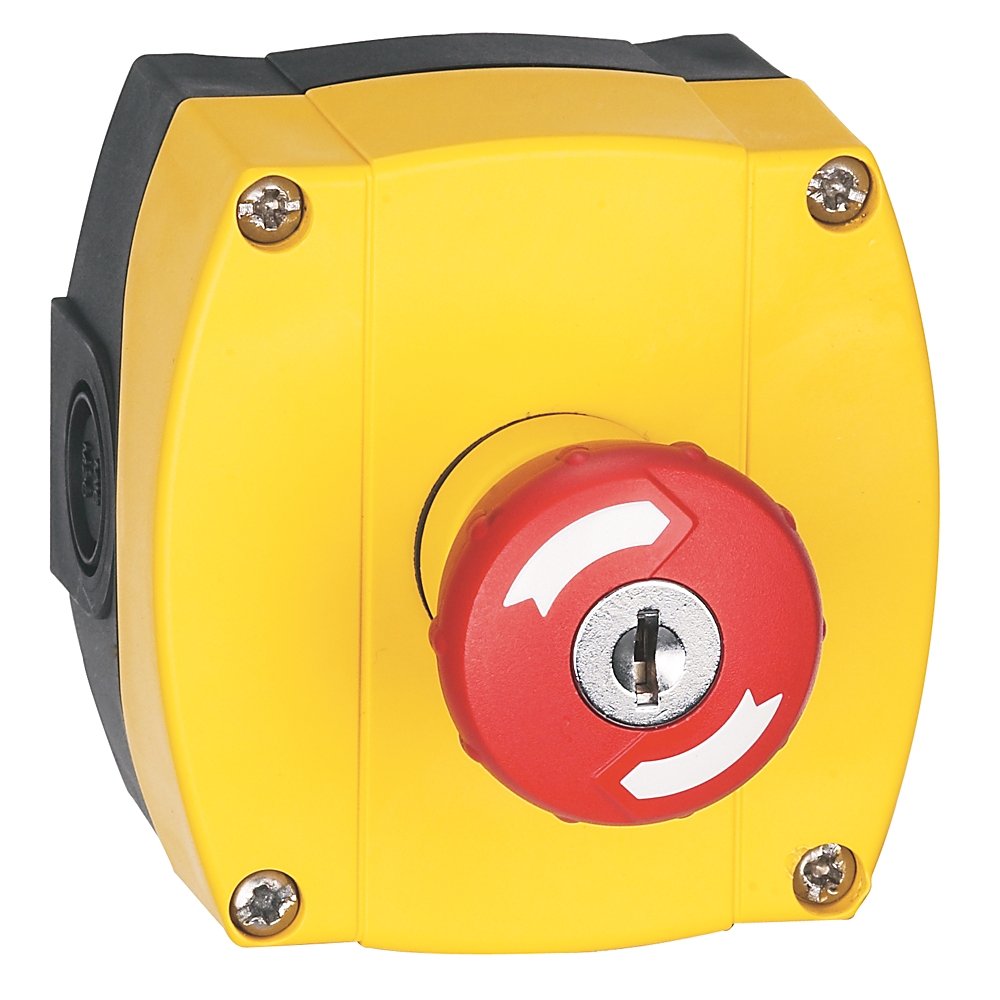 ABRA 800F-1YP3 1 HOLE YELLOW E STOP W/2NC