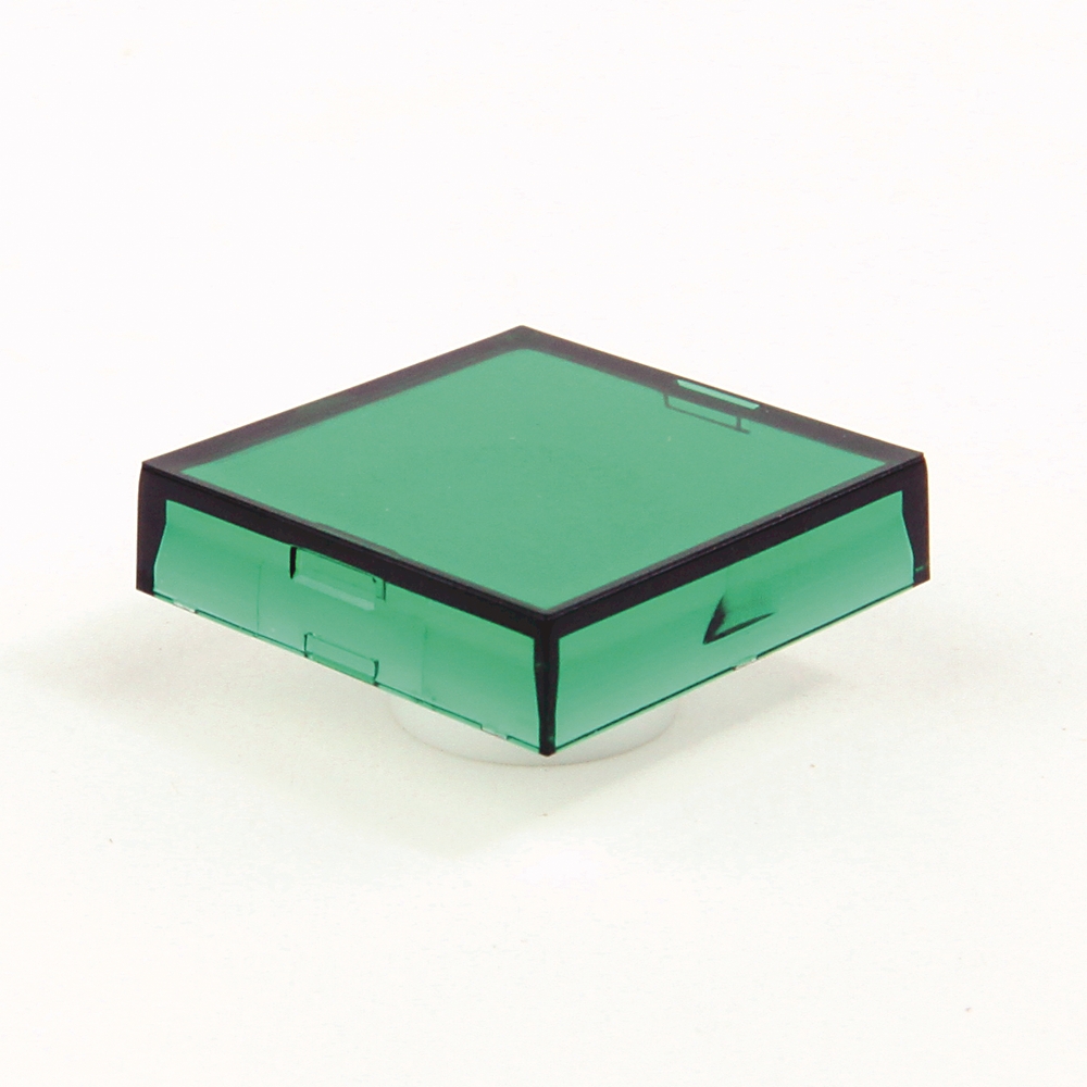Product image for Cap lens large square for 16mm pushbutton green