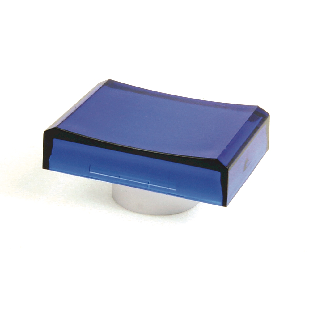 Product image for Cap lens rectangle for 16mm pushbutton blue
