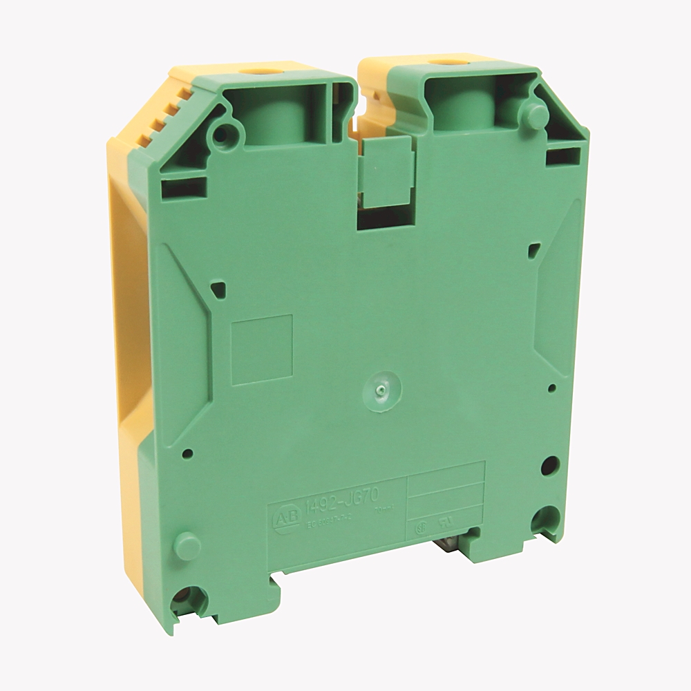 Product image for Block terminal ground feed-through 6-2/0AWG green/yellow