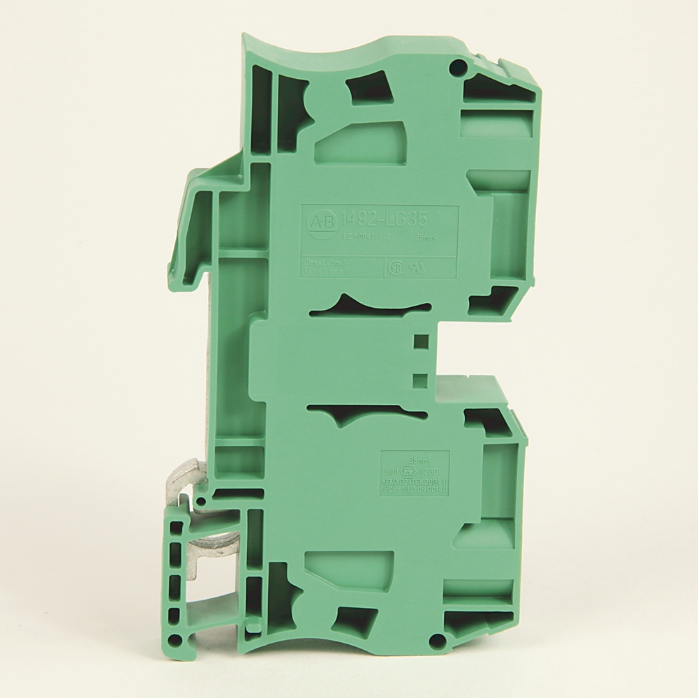 Product image for Terminal block single circuit ground 2points green/yellow