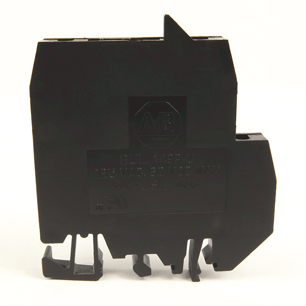 Product image for Block terminal fused multi-rail mount 4A 125V black
