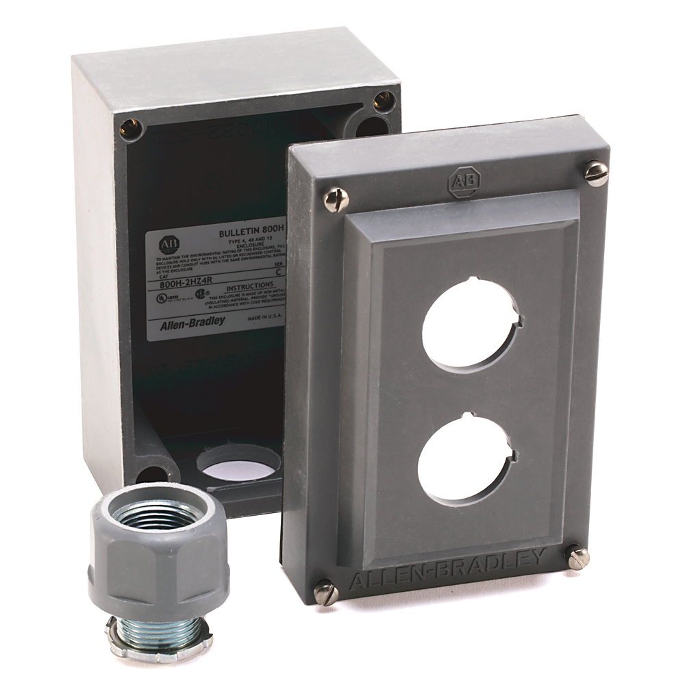 Product image for ABRA 800H-2HZ4R ENCLOSURE PUSHB 2H ROSIT NEMA 4X