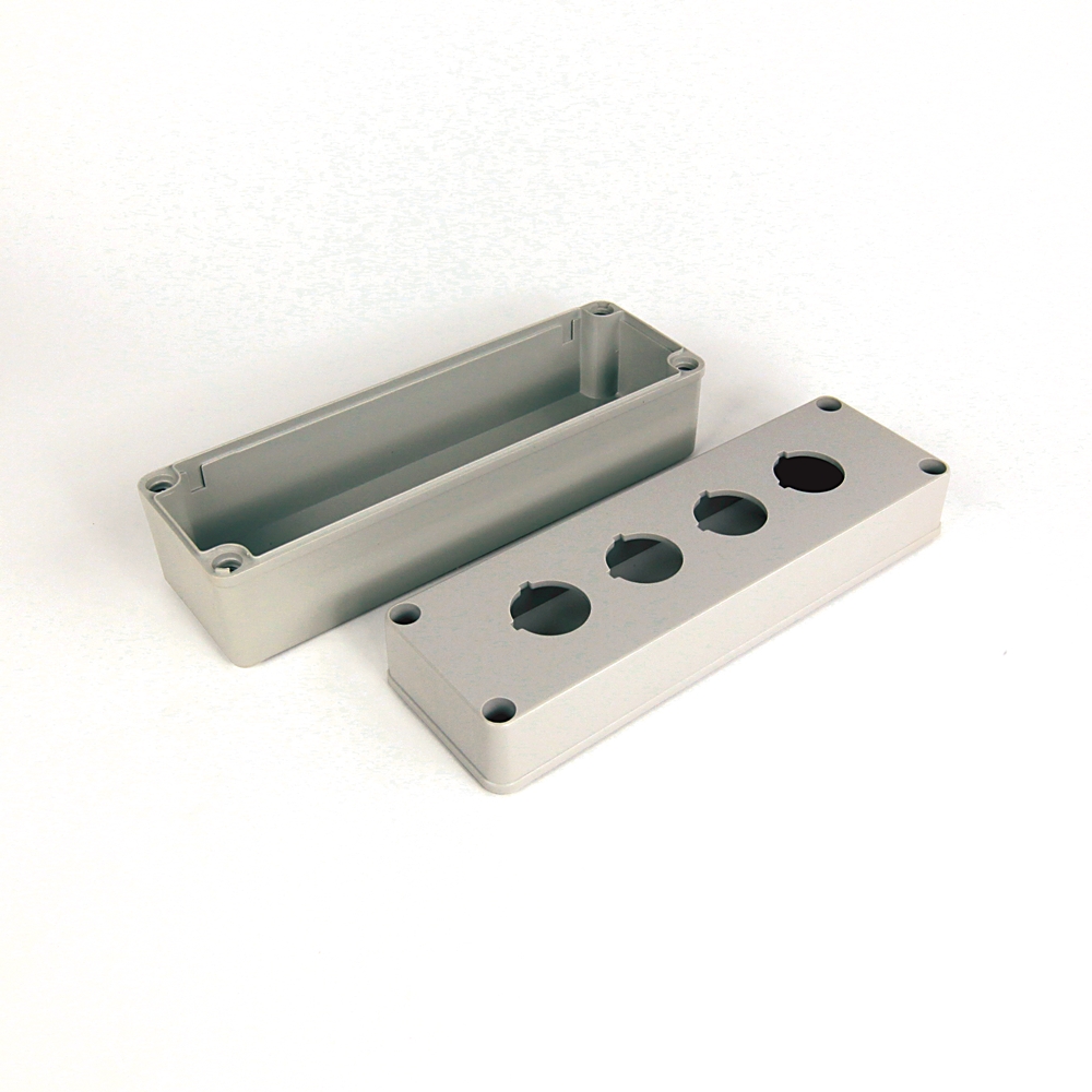 Product image for Enclosure 4-hole thermoplastic polyester grey 1"