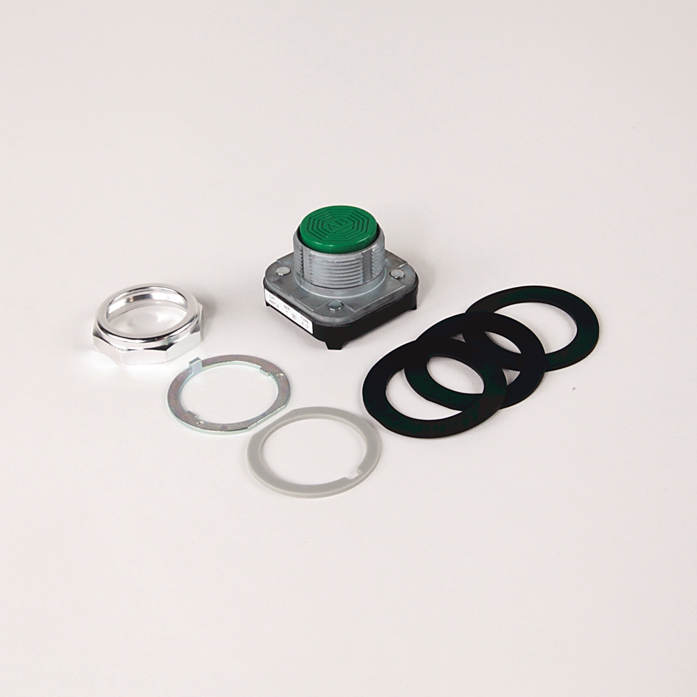 Product image for Operator pushbutton 3NO-3NC flush head green