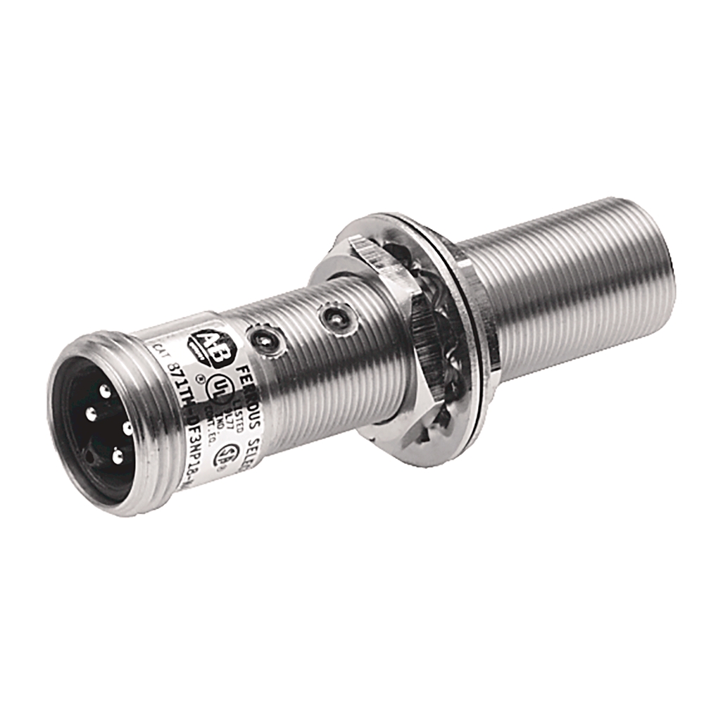 Product image for ABRA 871TM-DF1NP12-D4 PROXIMITY SENSOR, 3-WIRE FERROUS SELECTIVE 12MM DIA X 1MM SENSING SHIELDED TUBULAR NO PNP 10-30V DC STAINLESS STEEL WITH MICRO QD CONNECTOR