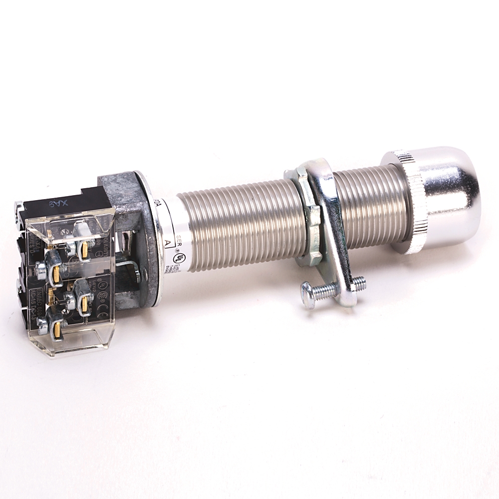 Product image for Pushbutton 1NO-1NC long barrel flush head green