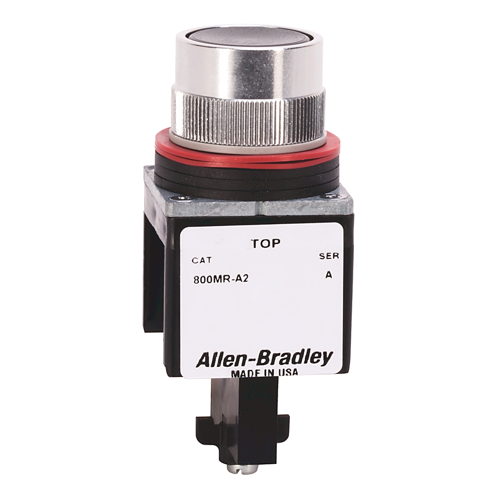 Product image for Pushbutton flush head stab terminal black
