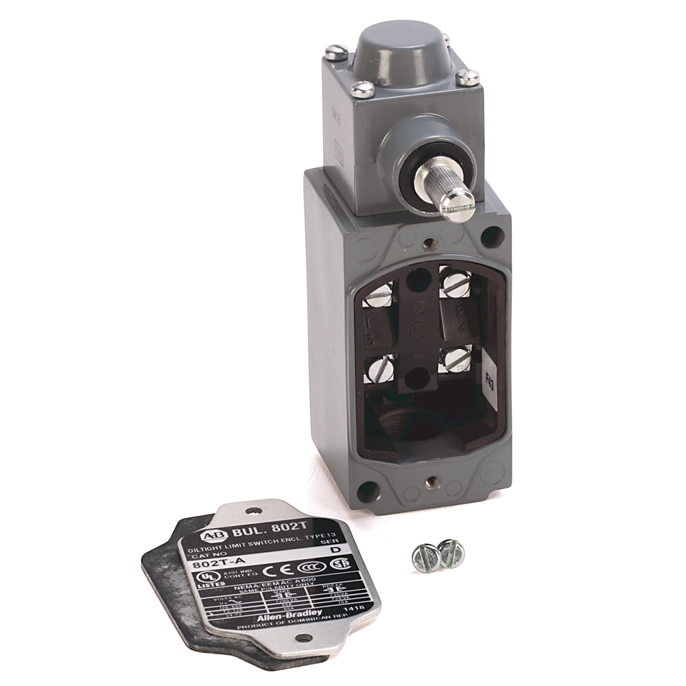 Product image for ABRA 802T-H LIMIT SWITCH NEMA TYPE 4 AND 13 OILTIGHT CONSTRUCTION NON-PLUG-IN LEVER TYPE SPRING RETURN HIGH OPERATING TORQUE 2-CIRCUIT CLOCKWISE AND COUNTERCLOCKWISE OPERATION