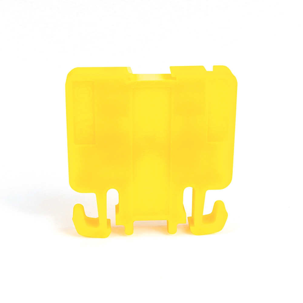 Product image for Block terminal 1-circuit screw pressure plate finger-safe 12-30AWG 30A 600V yellow
