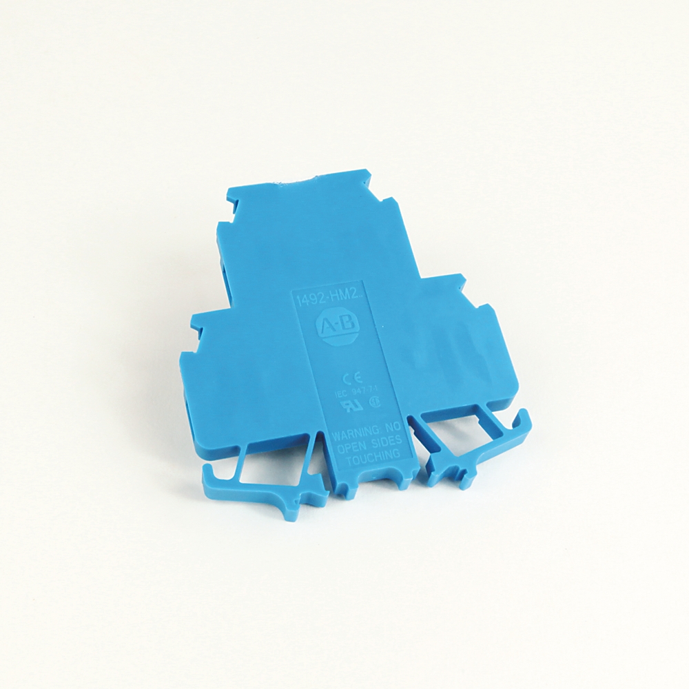 Product image for Block terminal 2-circuit finger-safe multi-rail mount 12-30AWG 24A 600V