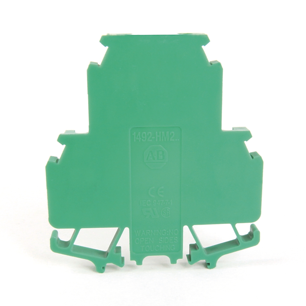 Product image for Block terminal 2-circuit 12-30AWG 24A 600V green