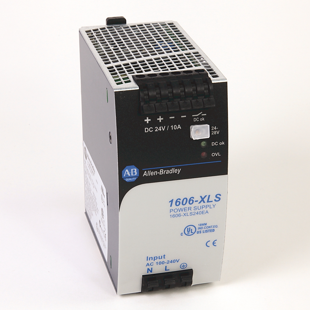 Product image for ABRA 1606-XLS240E AC/DC/DIN MNT 240W 10AMP POWER SUPPLY