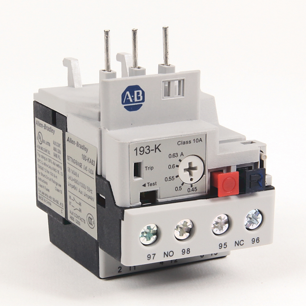 Product image for 0.45-.63 A IEC Bimetallic Overload Relay