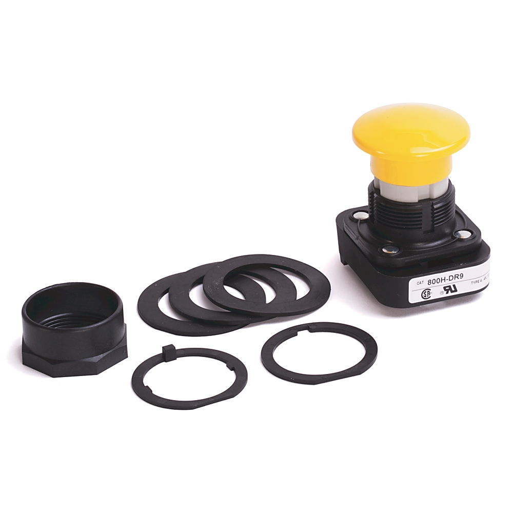 Product image for Pushbutton 1NO-1NC mushroom head yellow