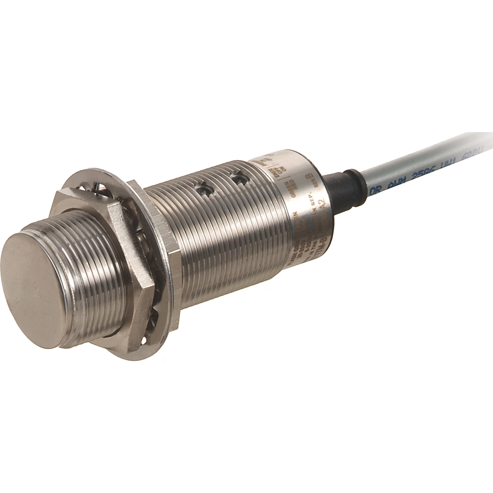 Product image for ABRA 871TM-B8N18-A2 PROXIMITY SENSOR, 2-WIRE AC/DC, 18MM DIAMETER, UNSHIELDED, TUBULAR STAINLESS STEEL, METAL FACE, 8MM SENSING DISTANCE, N.O. OUTPUT, PVC CABLE