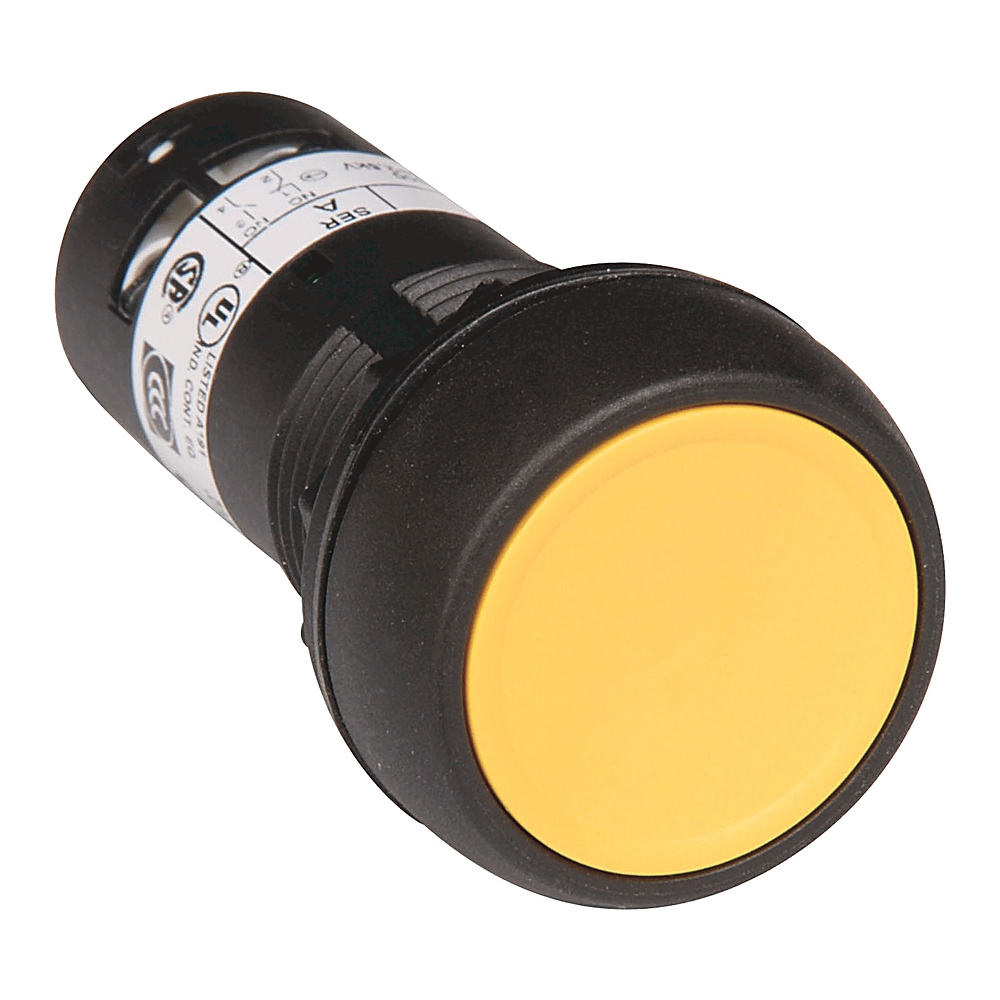 Product image for Operator pushbutton 1NO flush no legend yellow