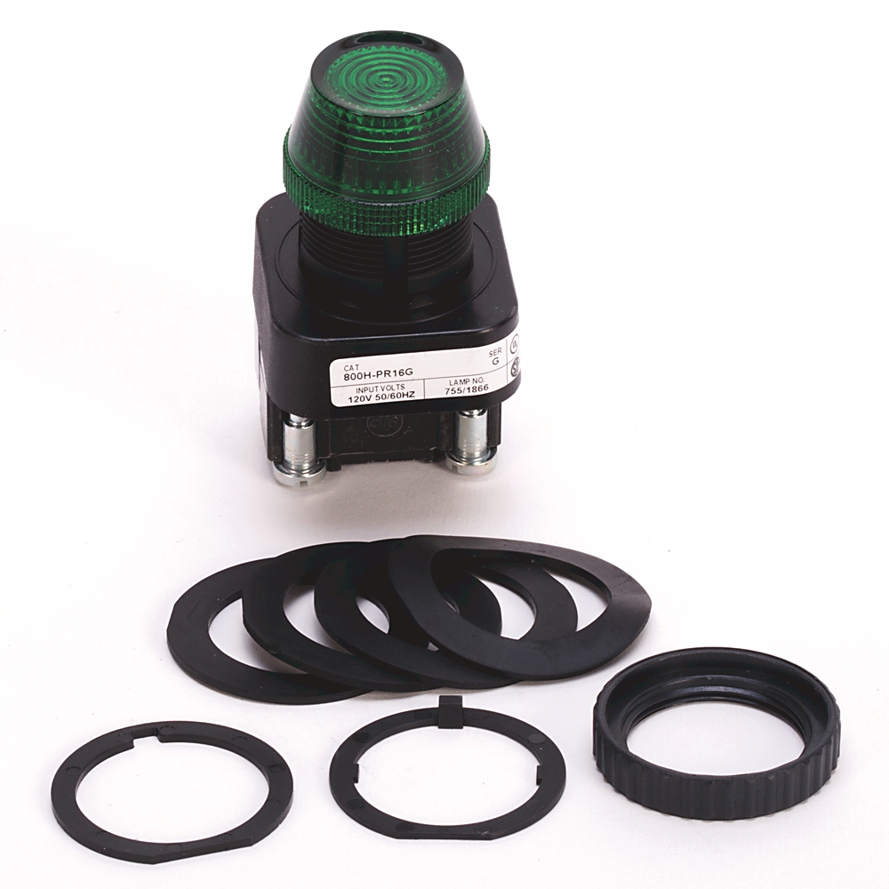 Product image for Pilot light incandescent plastic grn 120v 30.5mm